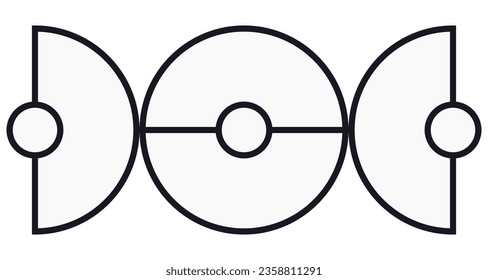Circle abstract icon symbol illustrator. Black Vintage abstract circle pattern frame on white background, border circle pattern frame.