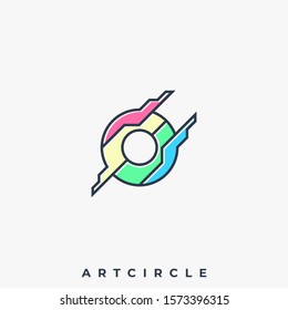 Circle Abstract Illustration Vector Template. Suitable for Creative Industry, Multimedia, entertainment, Educations, Shop, and any related business