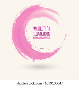 Circle abstract infinite logo design template. Pink round icon element. Vector design template.