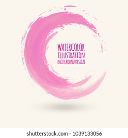 Circle abstract infinite logo design template. Pink round icon element. Vector design template.