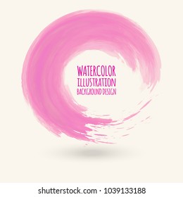 Circle abstract infinite logo design template. Pink round icon element. Vector design template.