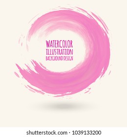 Circle abstract infinite logo design template. Pink round icon element. Vector design template.