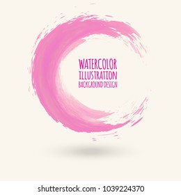 Circle abstract infinite logo design template. Pink round icon element. Vector design template.