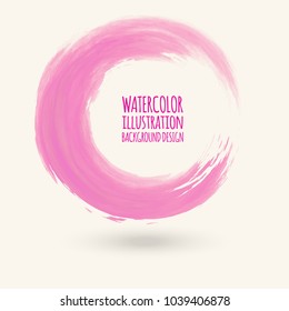 Circle abstract infinite logo design template. Pink round icon element. Vector design template.