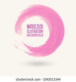 Circle abstract infinite logo design template. Pink round icon element. Vector design template.