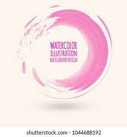 Circle abstract infinite logo design template. Pink round icon element. Vector design template.