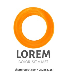 Circle abstract infinite logo vector design template. Orange swirl icon. Letter O 
