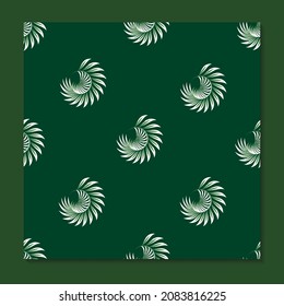 circle abstract leaves seamless pattern tropical plants with green isolated color on pastel background. decorative vector design. Exotic jungle plants illustration pattern. texture