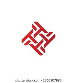Imagen vectorial del logotipo decorativo de la línea abstracta del círculo
