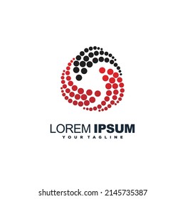 Circle abstract logo Black and Red icon vector template