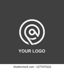 circle abstract logo. black and white template design vector
