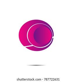 circle abstract logo icon with purple design illustration isolated