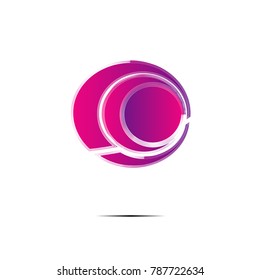 circle abstract logo icon with purple design illustration isolated