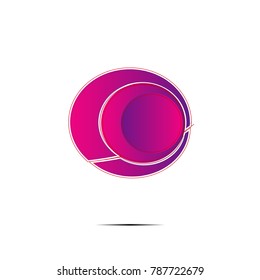 circle abstract logo icon with purple design illustration isolated