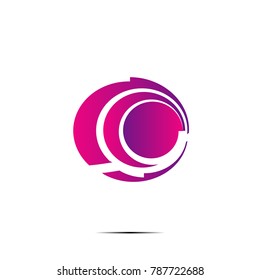 circle abstract logo icon with purple design illustration isolated