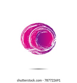 circle abstract logo icon with purple design illustration isolated