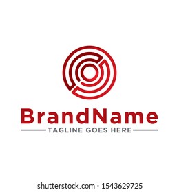 Circle abstract logo icon. Simple design on white background.