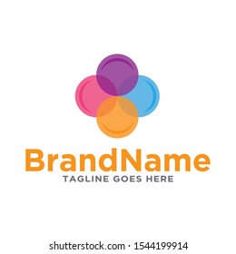 Circle abstract logo icon. Simple design on white background.