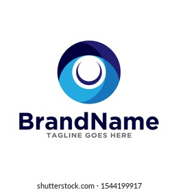 Circle abstract logo icon. Simple design on white background.