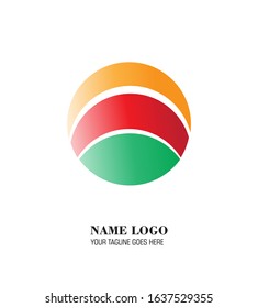 Circle Abstract logo with three colour concepts