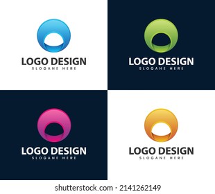 Circle abstract modern 3d logo