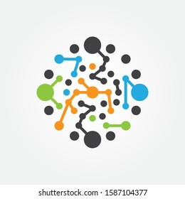 Circle Abstract Molecule Icon Galaxy Science Symbol