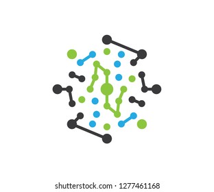 Circle Abstract Molecule Science Symbol Galaxy Icon Round