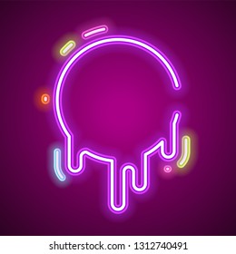 Circle abstract neon banner.