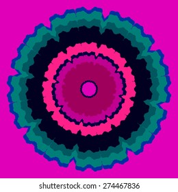 Circle abstract object. Blue star round design element.