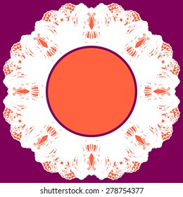 Circle abstract object. Colorful star round design element.