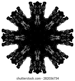 Circle abstract object. Star round design element.