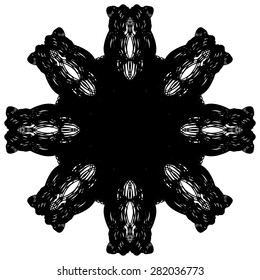 Circle abstract object. Star round design element.