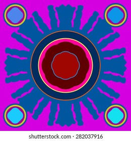 Circle abstract object. Star round design element.