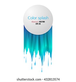 Circle with abstract paint dripping. Vector illustration