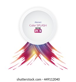 Circle with abstract paint splashes. Vector illustration