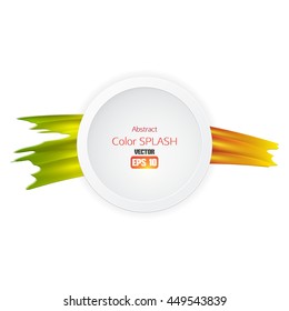 Circle with abstract paint splashes. Vector illustration