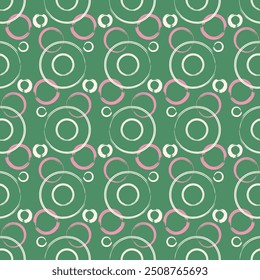 Patrón sin fisuras abstracto del círculo. Las líneas de pincel de la superficie continua. Formas redondas de trazo repiten fondo. Vector ilustración simple para el diseño de tela, Fondo de pantalla o papel de regalo.