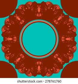 Circle abstract seamless pattern. Colorful star round design elements.