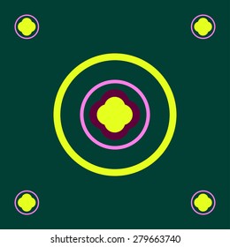 Circle abstract seamless pattern. Colorful star round design elements.