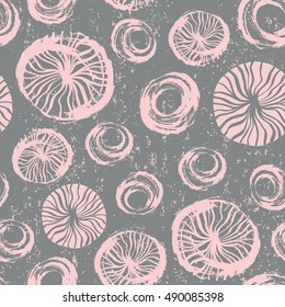 Circle abstract seamless pattern. Vector illustration. Cloth design, wallpaper, wrapping.