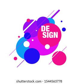 Circle abstract shape with colorful template.