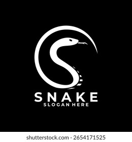 Modelo de vetor de design de logotipo de cobra abstrato de círculo