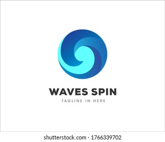 circle abstract Spine wave logo symbol design illustration