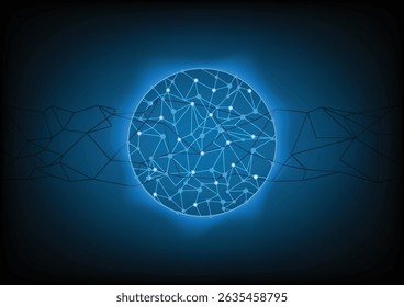 Circle abstract technology futuristic illustraton design. Concept of tech connect communication network, innovation intrface, science and cyberspace graphic glow element, engineering system high tech.