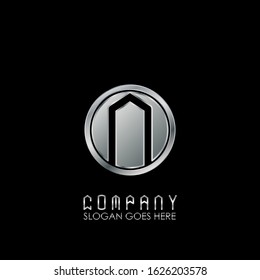 Circle Abstract Technology Initial Letter N logo design concept.