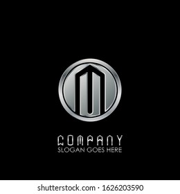 Circle Abstract Technology Initial Letter M logo design concept.