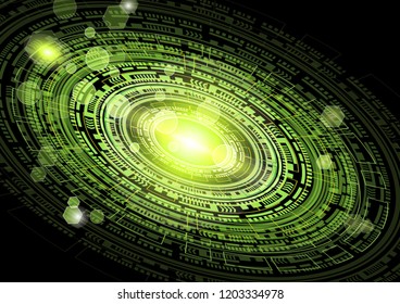 Circle abstract technology innovation concept vector black background