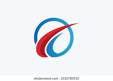 Circle Abstract wave Flat Vector Logo Design Template Element