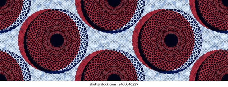 Circle African Tribal Abstract Vibrant Textile Art, African Inspired Art for Modern Fashion Statements, Creation with Vibrant Colors, Ethnic Motif, Artwork with Cultural Fusion