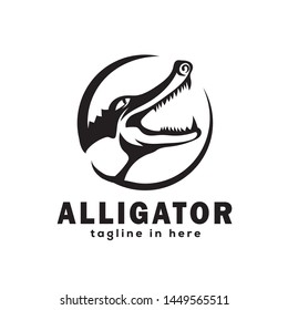 Circle aggressive crocodile logo design inspiration